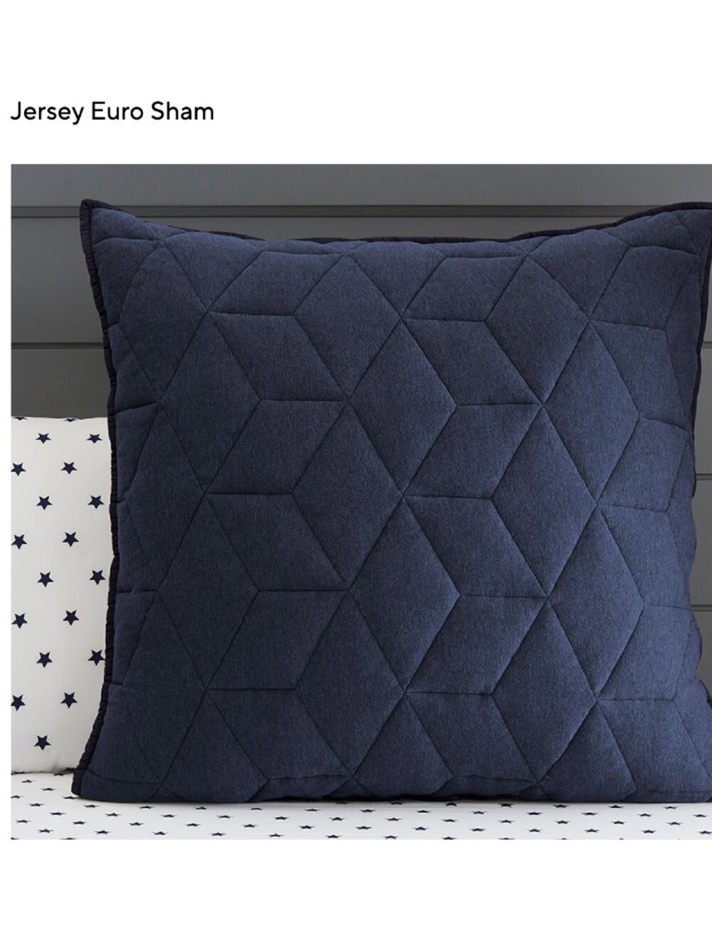 PB KIDS Quilted Jersey Euro Sham, Navy Blue